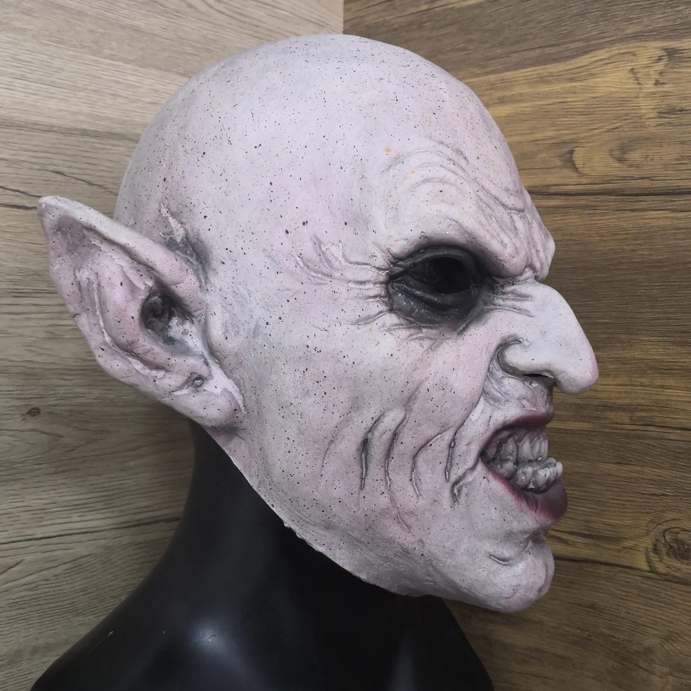 Nosferatu Grey Vampire Latex Scary Halloween Mask Terror Ghost Devil Mask Dance Party Scary Biochemical Alien Zombie Caps Mask