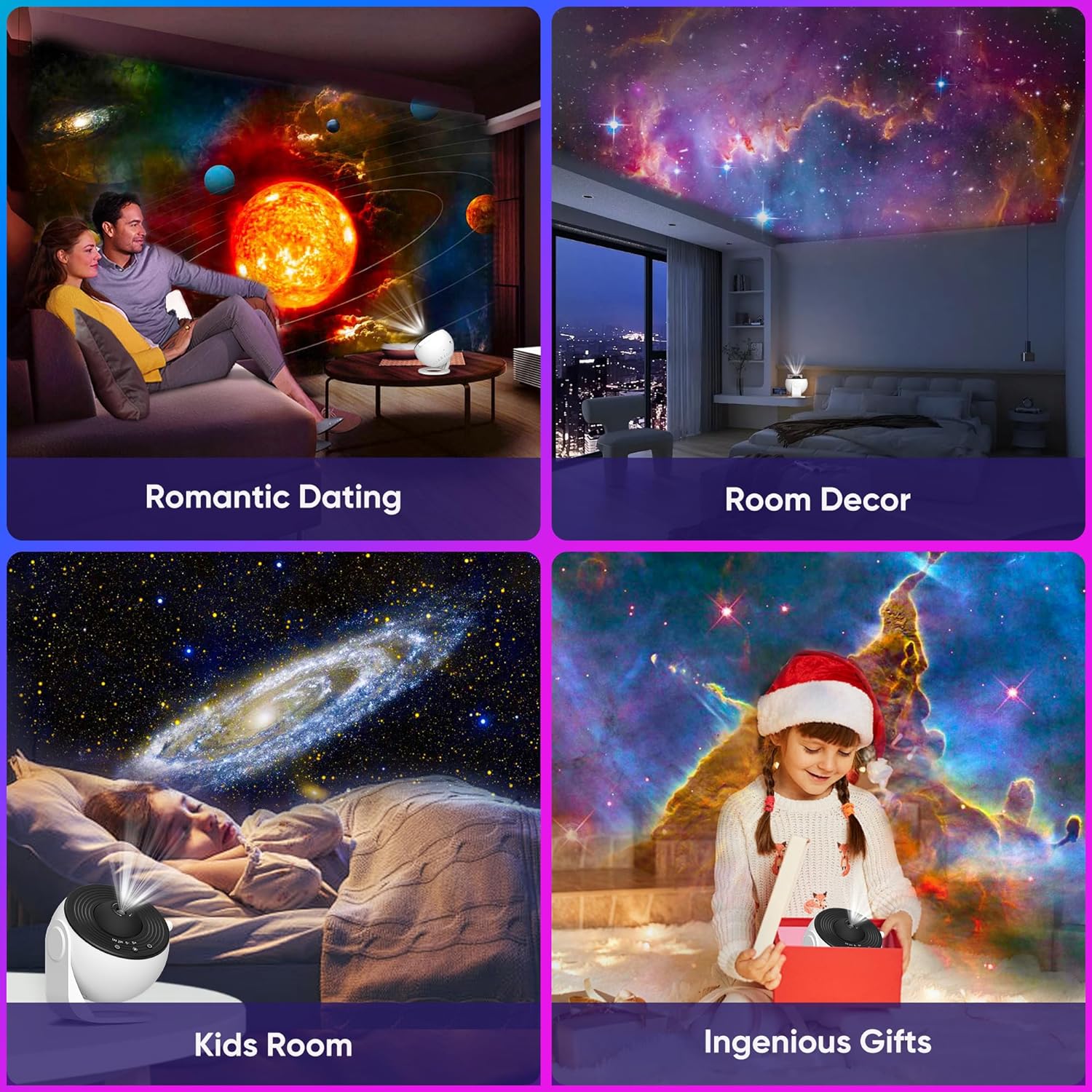 ナイトライトギャラクシープロジェクター星空プロジェクター360 °   回転プラネタリウムランプ子供の寝室バレンタインデーギフト結婚式の装飾