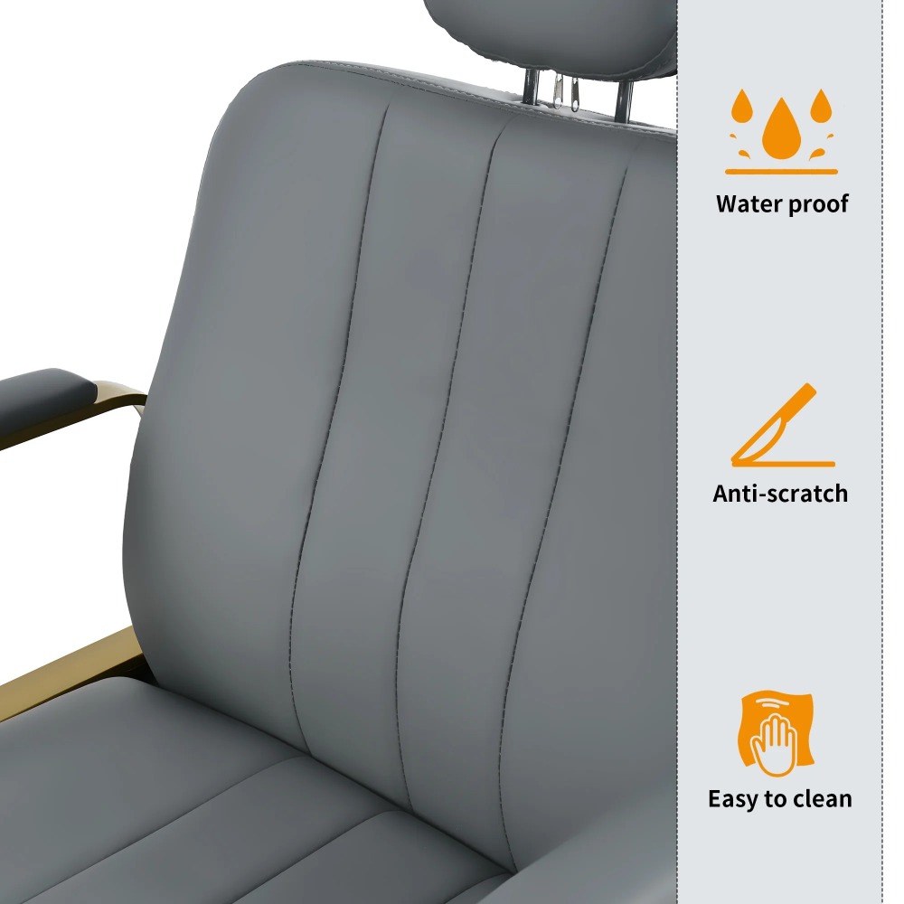 Barber Chair, Heavy Duty Salon Chair, Height Adjustable Hydraulic Barbershop Chair, 360° Rotation, Multi-Function Shampoo Chair