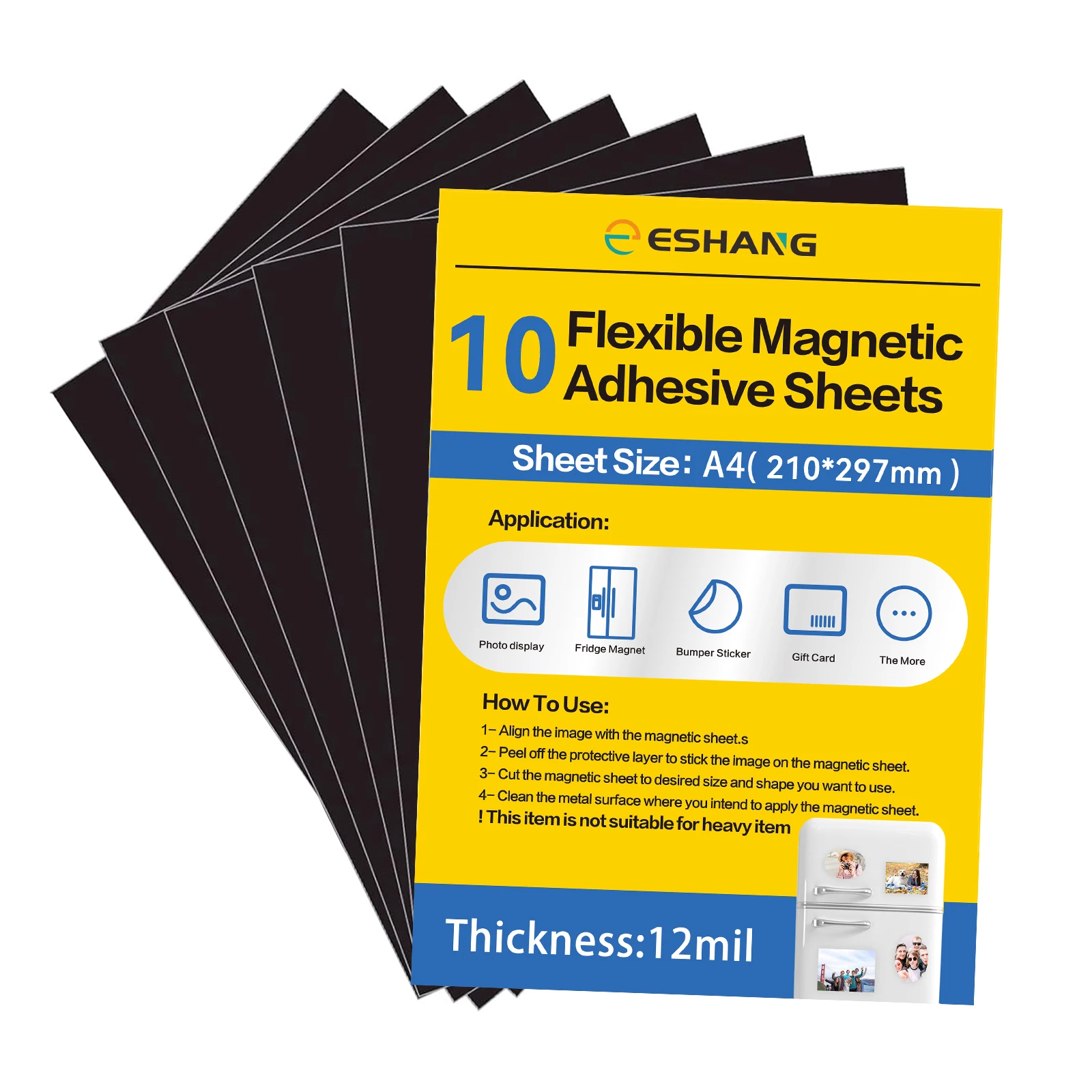 5/10 fogli A4 fogli magnetici autoadesivi 8,3 x 11,7 pollici carta magnetica flessibile adesiva 12 ml per ufficio e uso domestico