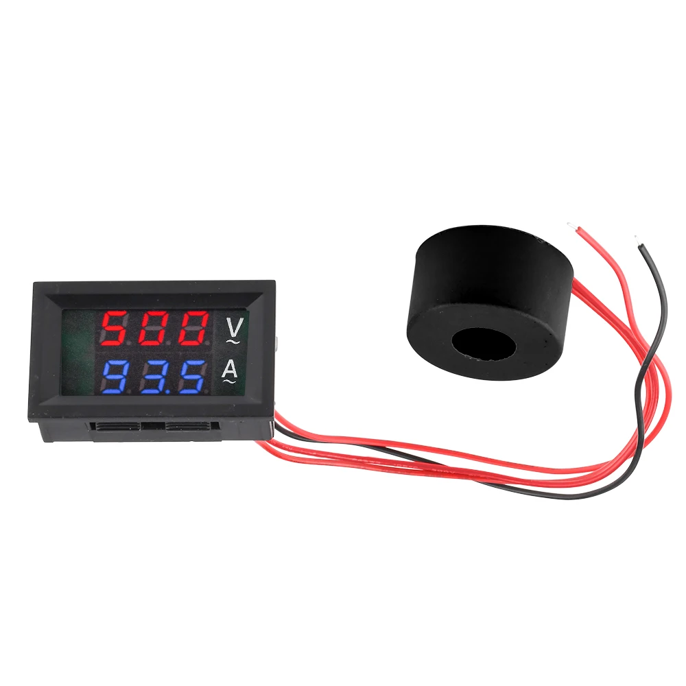 AC 220V 10A 50A 100A pantalla Dual medidor de corriente de voltaje Detector probador LED voltímetro amperímetro probador Detector con transformador