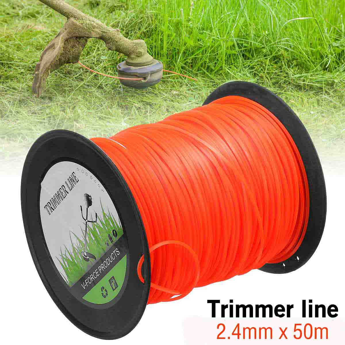 30m/50m 2.4mm Mowing Nylon Grass Trimmer Rope Brush Cutter Strimmer Line Round Brushcutter Trimmer Cord Line Wire