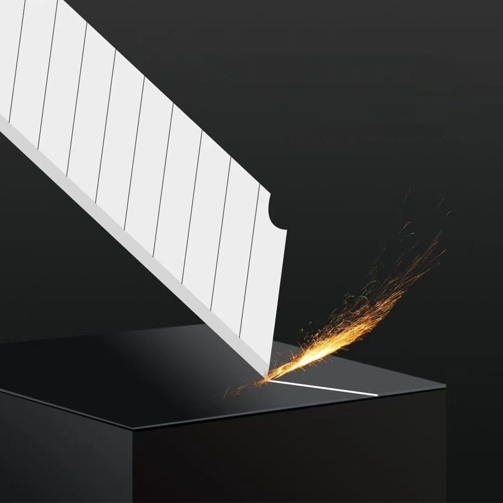 50PCS 25MM สีดํา SK5 Snap Off ใบมีดเหล็กคาร์บอนสําหรับยูทิลิตี้ Art มีดเครื่องตัดไวนิลรถสติกเกอร์รูปลอกตัดเครื่องมืออุตสาหกรรม