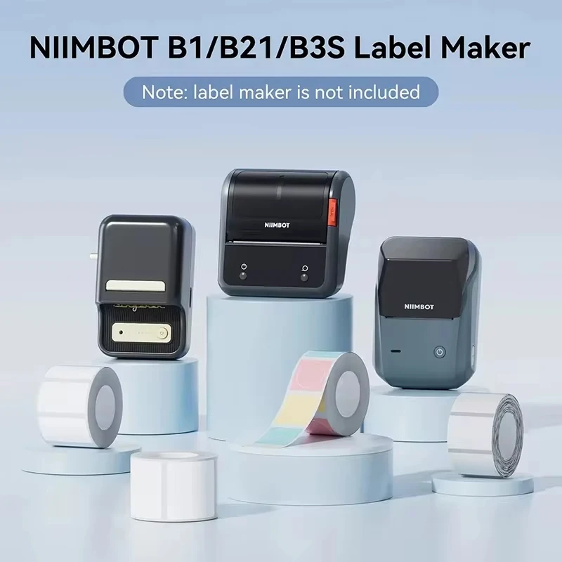 Niimbot สติกเกอร์ติดฉลากสีขาว/สี/ใสกระดาษกันน้ำผู้ผลิตบาร์โค้ดสำหรับ B21 B1 B3s เครื่องพิมพ์ความร้อนขนาดเล็ก