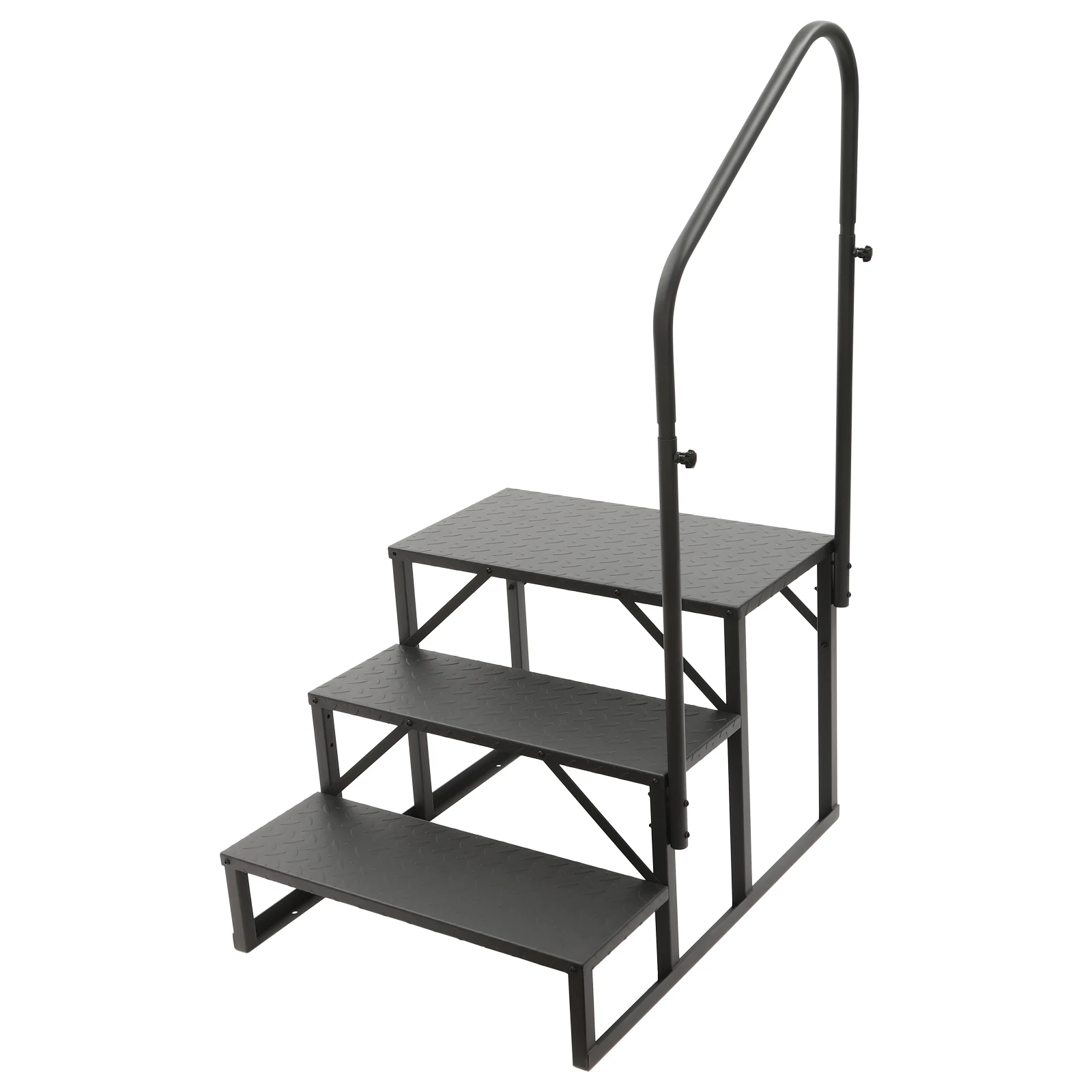 High-Quality Steel RV Stairs Handrails Ladder, 450 lbs Capacity, Dual-Side Mounting, Easy Installation, Safe for All Ages,