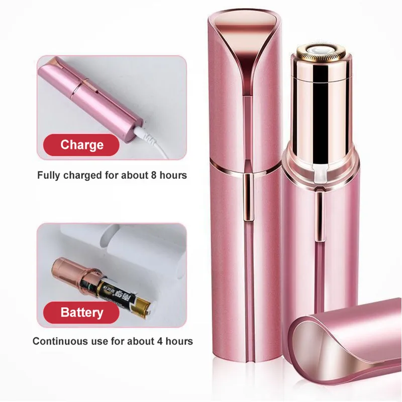 ไฟฟ้าคิ้วTrimmer Mini Eye Browเครื่องกําจัดขนบนใบหน้าลิปสติกกําจัดขนแบบพกพาผู้หญิงไม่เจ็บปวดเครื่องโกนหนวดมีดโกนเครื่องมือ