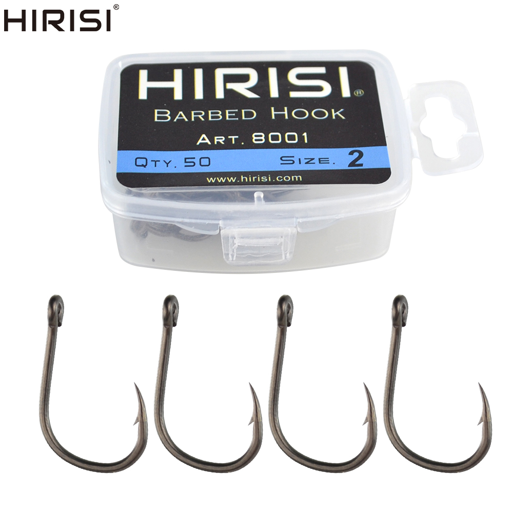 Hirisi Bộ 50 Thép Gai Phủ Cá Chép Móc Câu Cá Với Thiết Kế Tại Nhật Bản Được Làm Bằng Thép Carbon Cao Cấp 8001