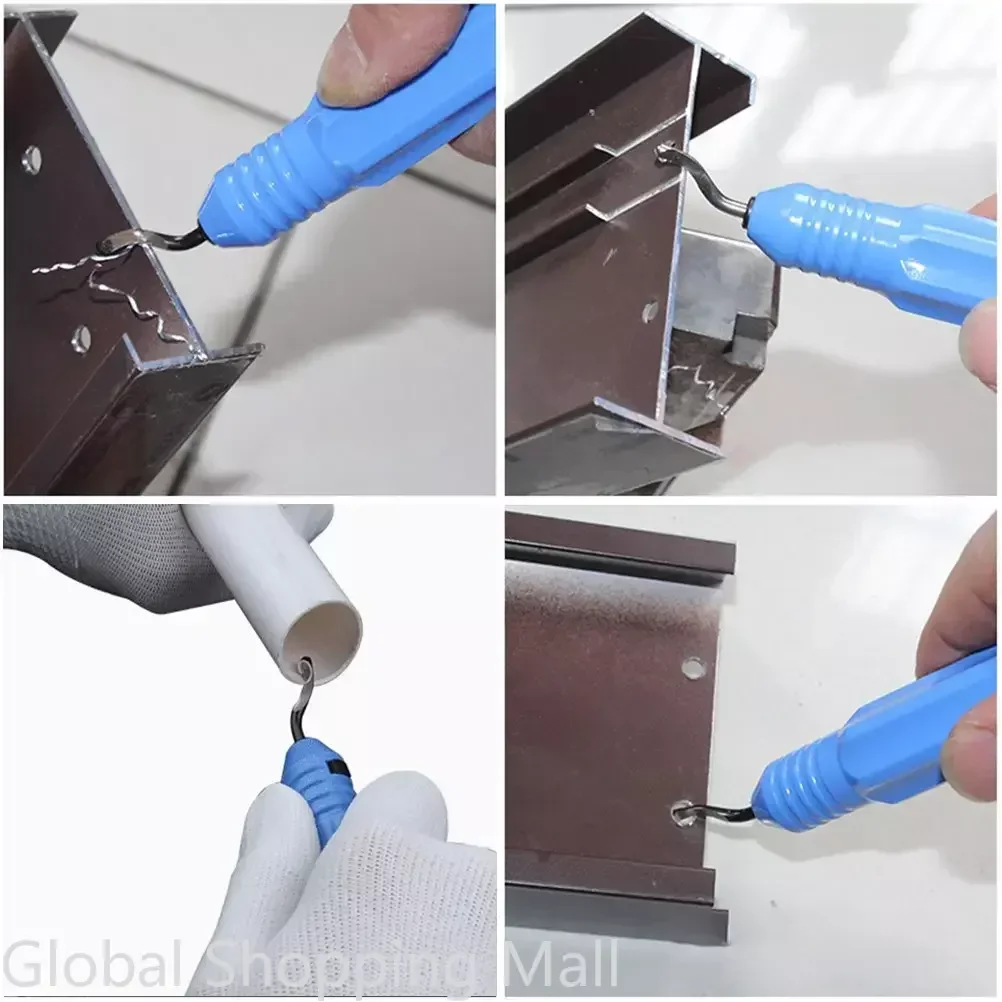 Metal Deburring Tool Kit Burr Remover Hand Tool Anti-Slip Handle with 10pcs Sharp Deburring Blades for Copper Wood Plastic