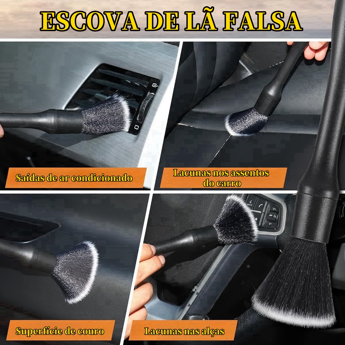 Conjunto de escova para detalhamento de carro, 4-5 peças, ar condicionado, ventilação, fenda limpa, espanador de poeira, interior automático com escova, conjunto de ferramentas de lavagem de carro