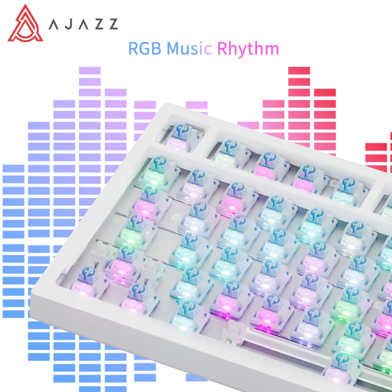 AJAZZ AK820/AK820Pro Tastiera meccanica Schermo TFT Manopola multifunzionale Tastiera da gioco Cablata/2.4GHz/BT Connect Tastiera per PC
