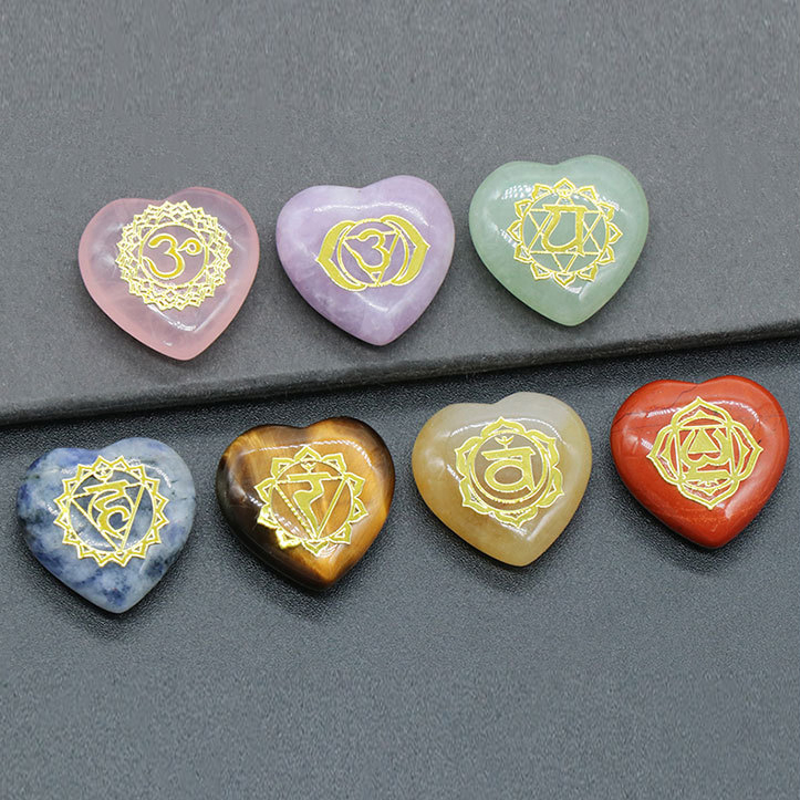 ดอกไม้ควอทซ์คริสตัลธรรมชาติของวงกลมแห่งชีวิตรักการรักษาอัญมณีคอลเลกชันเครื่องประดับ7ชิ้น/ล็อต