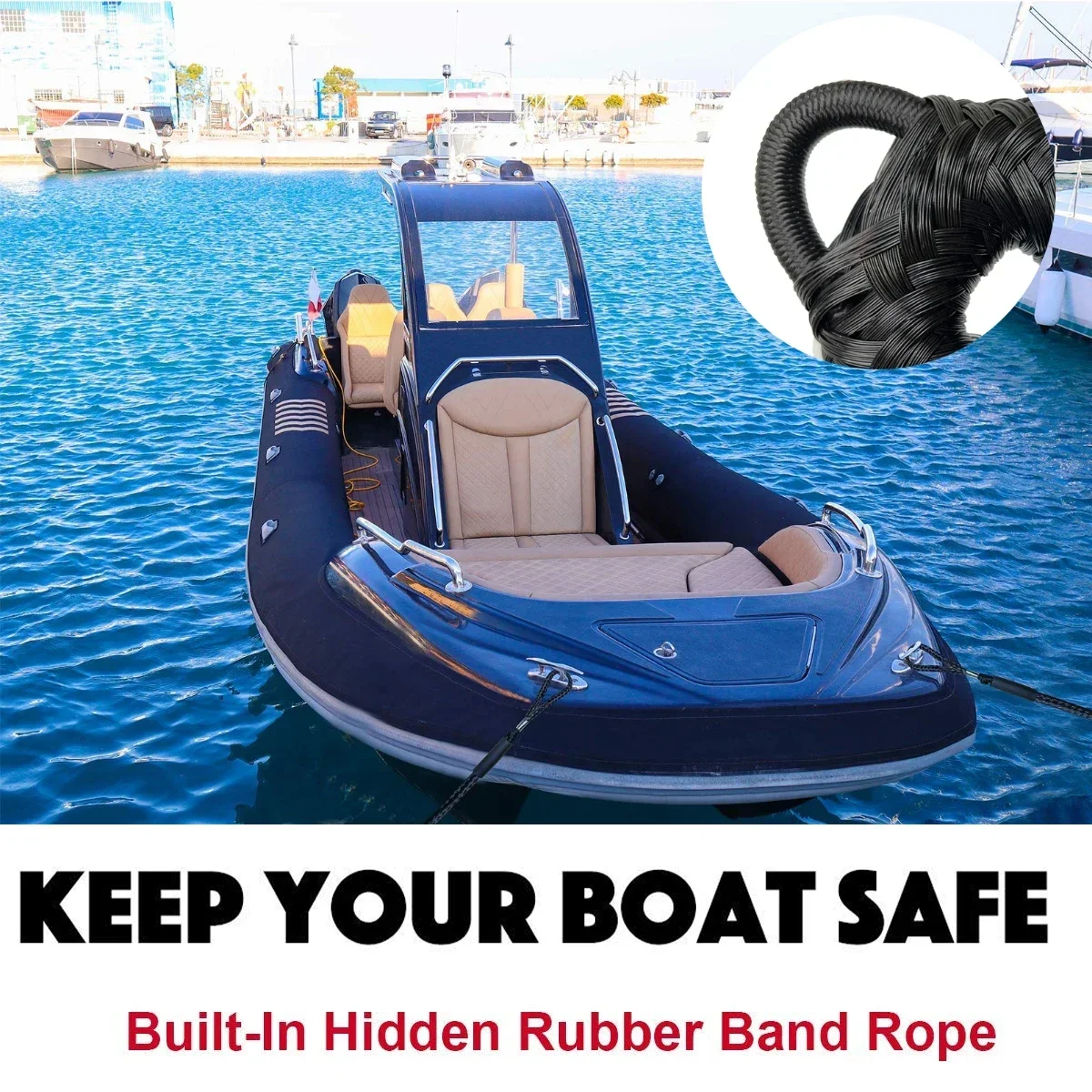 2/1 Uds líneas de muelle cuerda elástica marina cuerdas elásticas bridas de choque para Kayak embarcaciones accesorios de kayak accesorios de barco