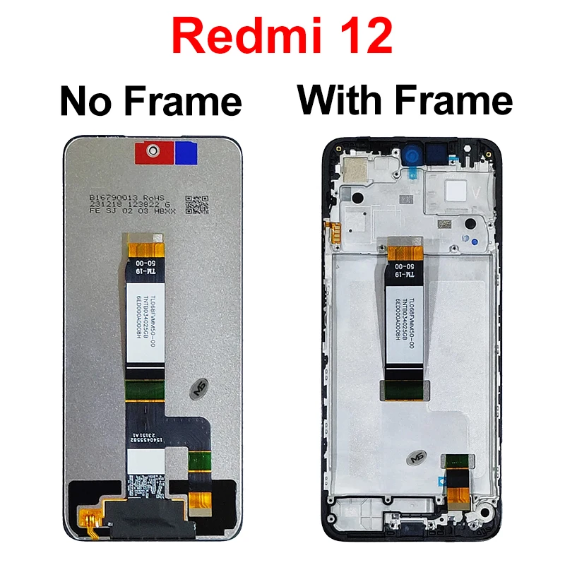 NUOVO 12C Per Xiaomi Redmi 12C LCD Poco C55 Display Touch Screen Digitizer Per Redmi 12 Display 23053RN02A LCD Parti di Ricambio