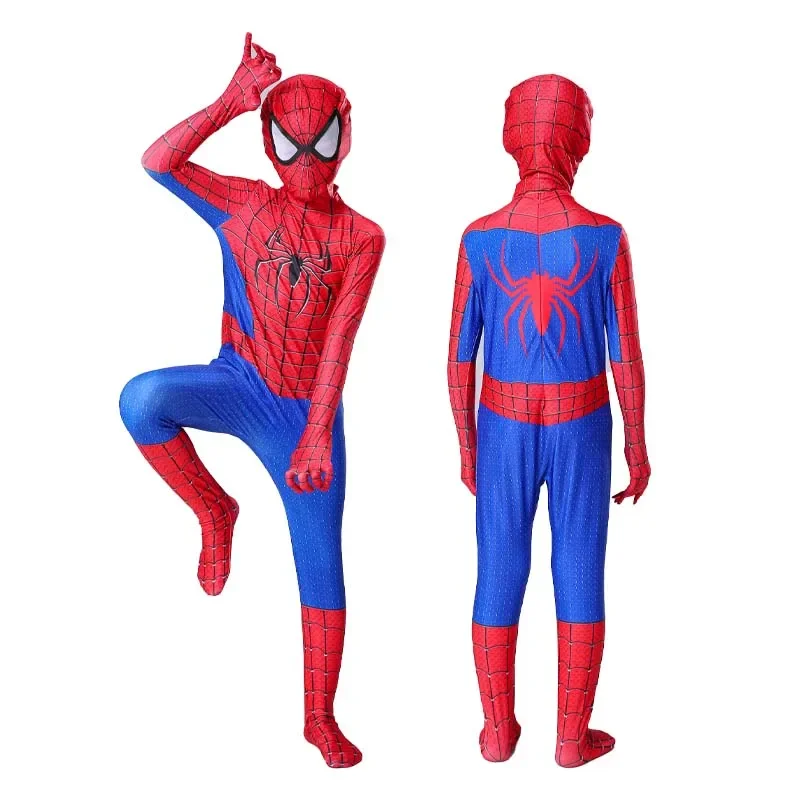 Costume da supereroe Spider Man Tuta Miles Spiderman Costumi cosplay di Halloween Tuta Copricapo Separazione Set da festa