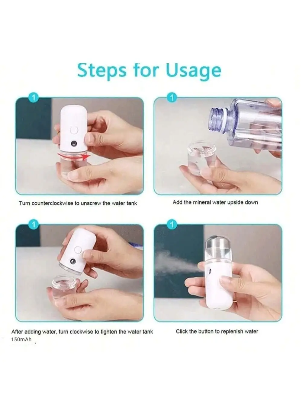 USB 미스트 페이셜 스프레이 가습기 충전식 분무기 페이스 스티머 모이스춰 라이징 뷰티 인스트루먼트 페이스 스킨 케어 도구