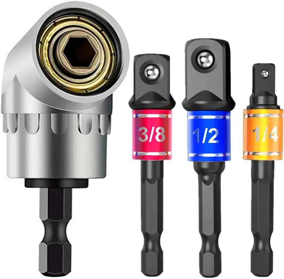Adaptador de enchufe de ángulo de 105 grados, herramienta de Mano Eléctrica, juego de extensión de controlador, soporte de destornillador, accesorio de tuerca de taladro