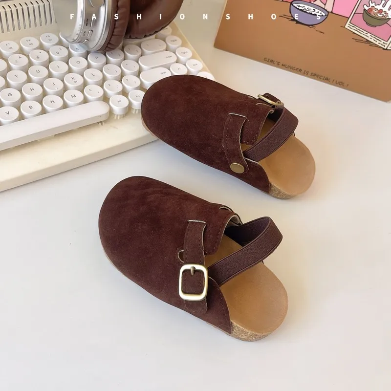 2024 New Retro Bean Shoes with Cow Tendon Soft Sole Round Toe Flat Bottom for Leisure One Step Single Step Shoes