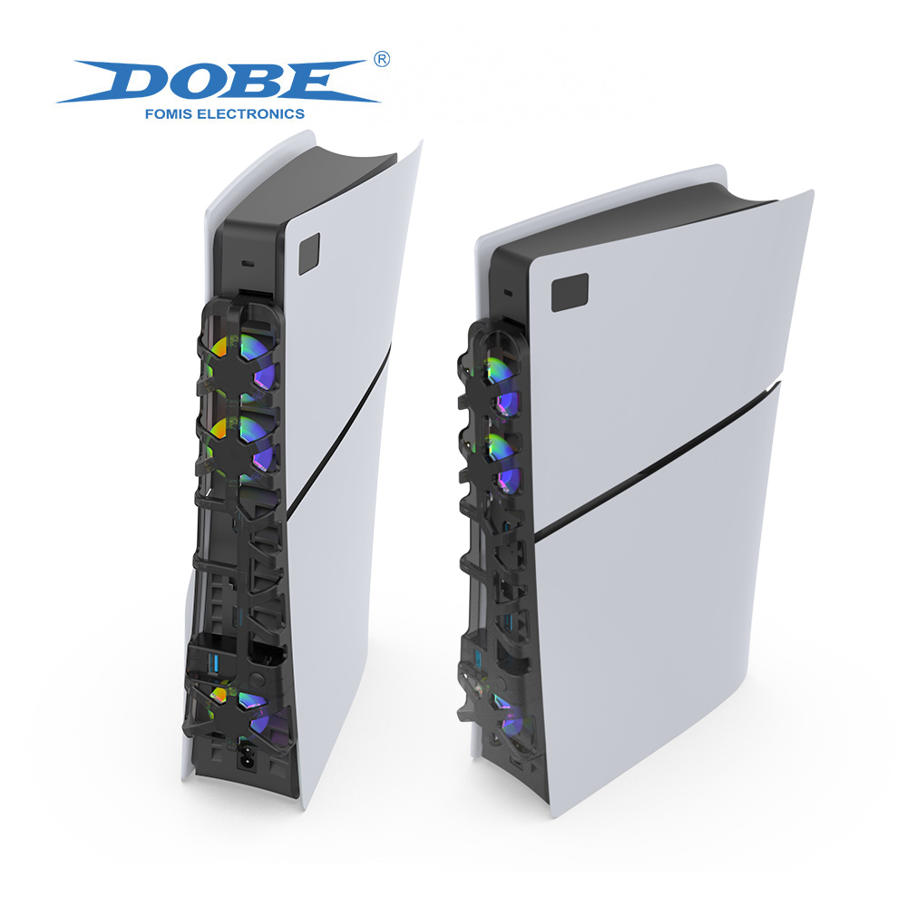 DOBE PS5 スリム冷却ファン Playstation 5 スリムディスクエディション/デジタルエディション用 RGB 照明と USB 3.0 ポート TP5-3538S