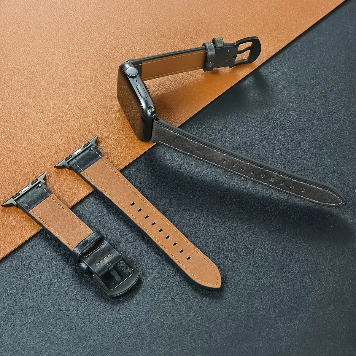 Pulseira de couro para apple band ultra 2 49mm 9 7 8 3 4 5 6 se 44mm 40mm pulseira 38 42mm série masculina de alta qualidade 45mm 41mm banda