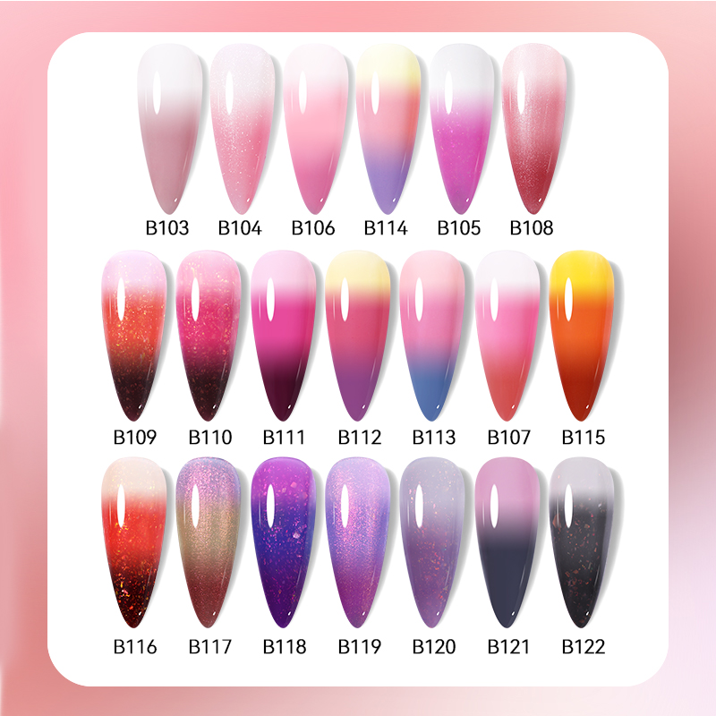 UR SUGAR 7ml ความร้อน Auroras Glitter GEL เล็บฤดูหนาวอุณหภูมิ 3 สีเปลี่ยน Soak Off UV LED เล็บเจล