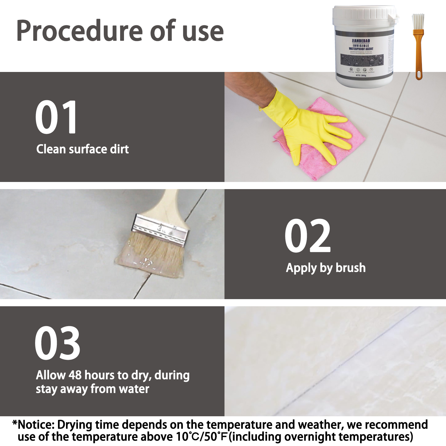100g/300g Agente impermeabile invisibile Rivestimento sigillante trasparente Sigillante senza perdite Strumento di riparazione per WC domestico