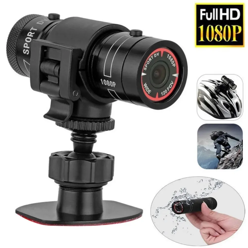 Mini Sport DV Action Sportkamera Taschenlampe Helm Full HD 1080P Video Ideal für Fahrrad, Fahrrad, Motorrad, wasserdichter Camcorder