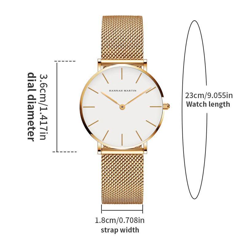 2023 nuevo reloj de pulsera para mujer 1 Juego movimiento de cuarzo japonés Simple oro rosa malla de acero inoxidable relojes para estudiantes reloj femenino