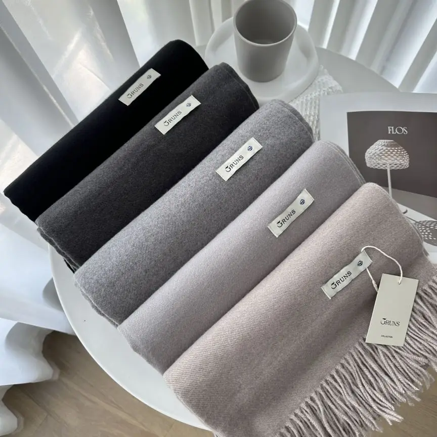 VISROVER nuevo 32 colores mujer bufanda de invierno moda chales femeninos Cachemira sensación de manos envolturas de invierno color sólido bufanda hijab de invierno