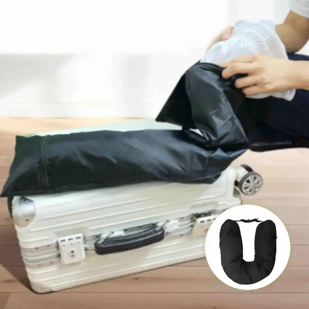 Almohada de viaje para el cuello, almohada de viaje con relleno automático, almohada de cuello rellenable portátil para viajes con cojín de soporte recargable para coche