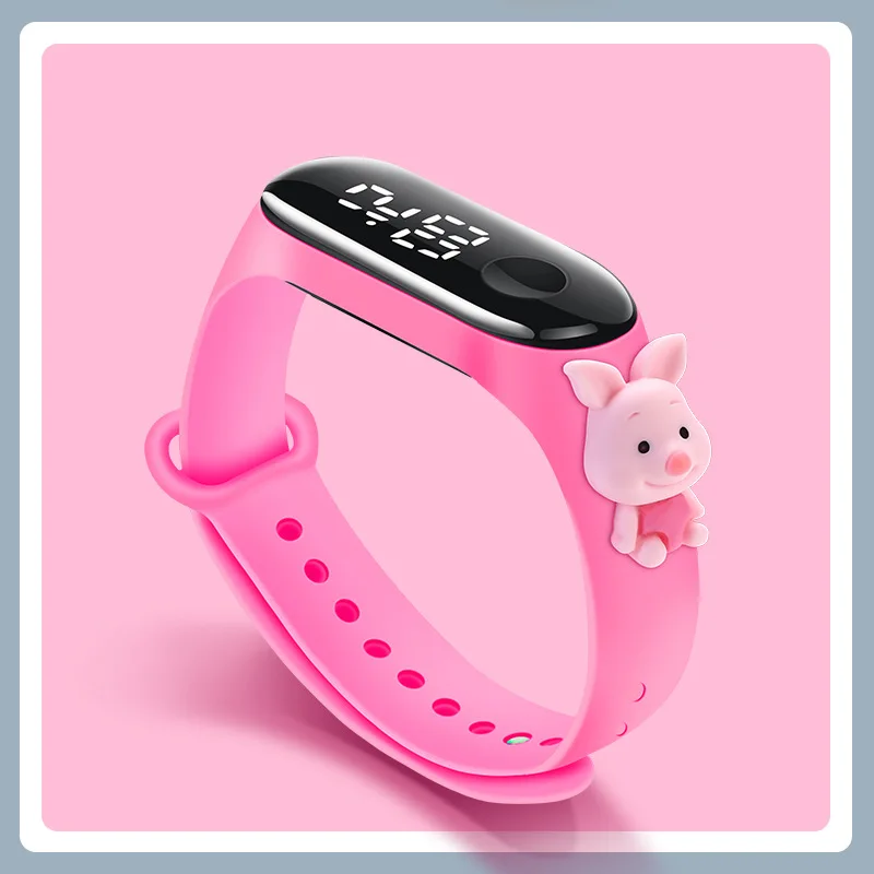 Bonito arco-íris unicórnio crianças relógios para meninas pulseira led 3d dinossauro crianças relógio menino luminoso relógio digital à prova dwaterproof água ninos