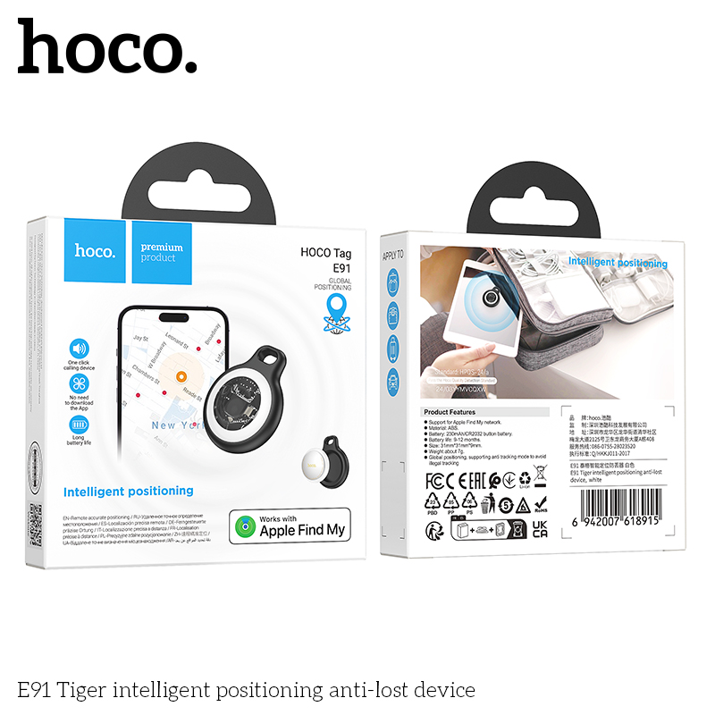 HOCO E91 Smart Airtag GPS Positionierung Haustier Anti-Verlust-Gerät mit Hülle Für iPhone Find My Keychain Kids Tracker Finder Locator
