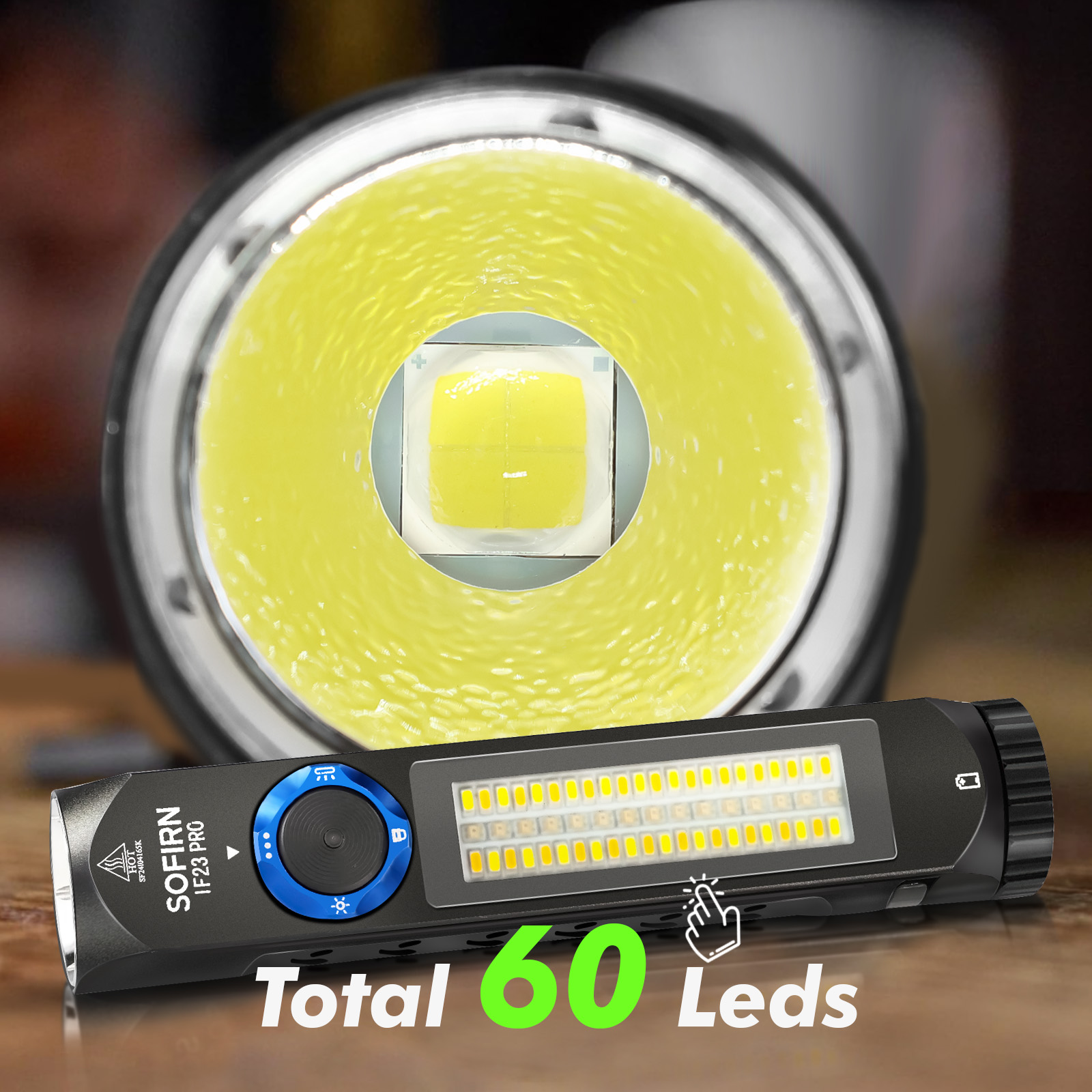 Sofirn IF23 PRO RGB Flashlight 21700 USB Rechargeable Torch XHP70B 5000lm Powerful LED Powerbunk Lamp with Magnetic IP66