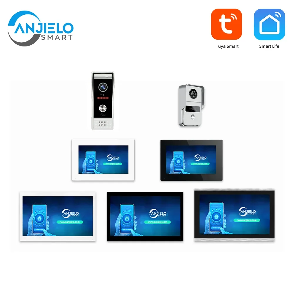 Voeg of vervang uw deurbel en monitor toe Tuya Smart 1080P 7-inch en 10-inch kleuren touchscreen Wifi video-intercom deurbelmonitor