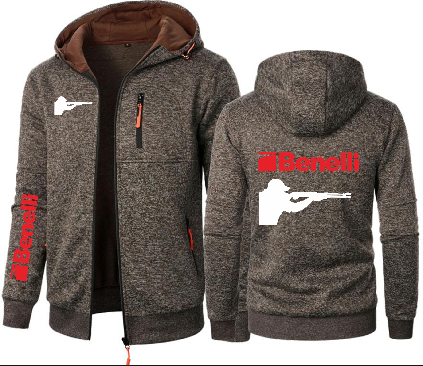 Chasse BENELLI pistolet armes à feu Logo hommes pull Cardigan à capuche fermeture éclair poche Jacquard veste à capuche sport extérieur sweats