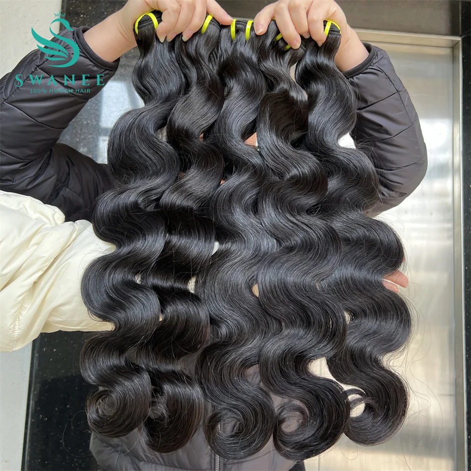 Onda do corpo pacotes de cabelo humano natural cor preta 12a 100% vietnamita cru virgem extensões tecer cabelo humano para mulher