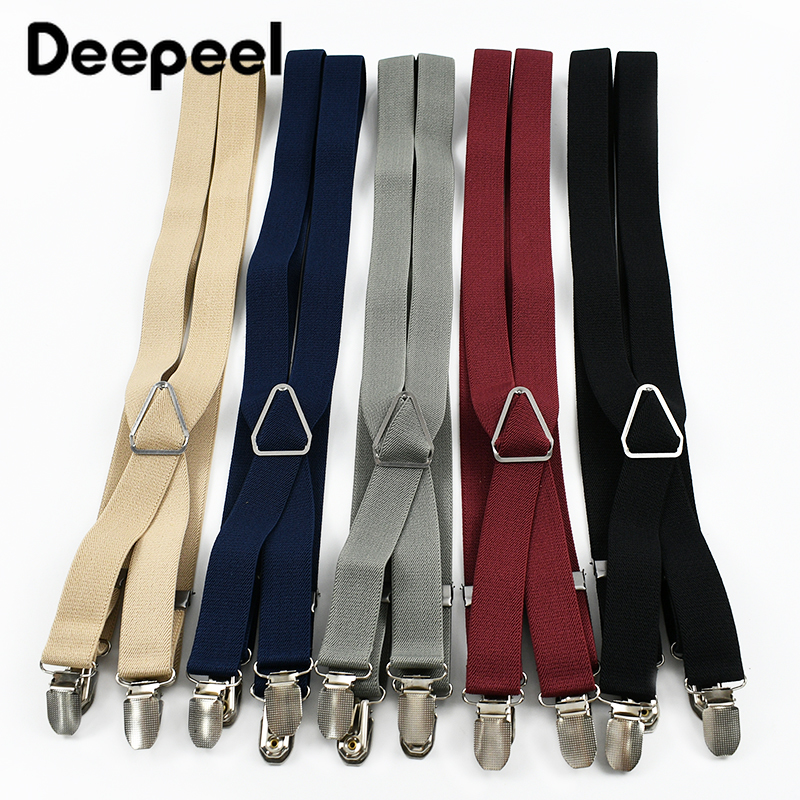 Deepeel-suspender de 4 Clips para hombre, arnés elástico ajustable tipo Y, correa ancha, suspensorio, accesorios DIY, 2,5x100cm, 1 ud.