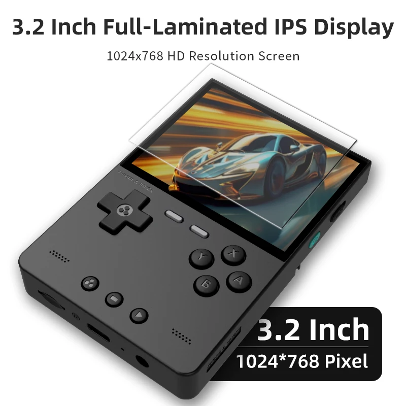 Consola de juegos portátil Retro TRIMUI BRICK, pantalla IPS de 3,2 pulgadas, sistema Linux, reproductores de videojuegos portátiles Trimui UI