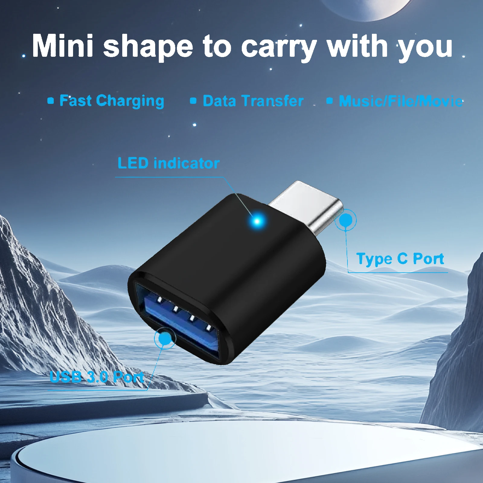 5 Stück USB-C-Adapter: USB 3.0 OTG, Micro-USB auf USB-C, für Smartphones, Laptops, PCs und mehr