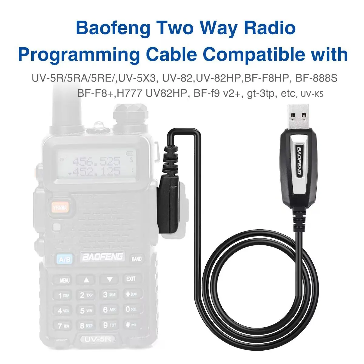 USB プログラミングケーブル CD 付き Baofeng UV-5R 82 888S UV-S9PLUS UV-13 16 17 21 Pro Quansheng UV-K5 5R Plus トランシーバーラジオ用