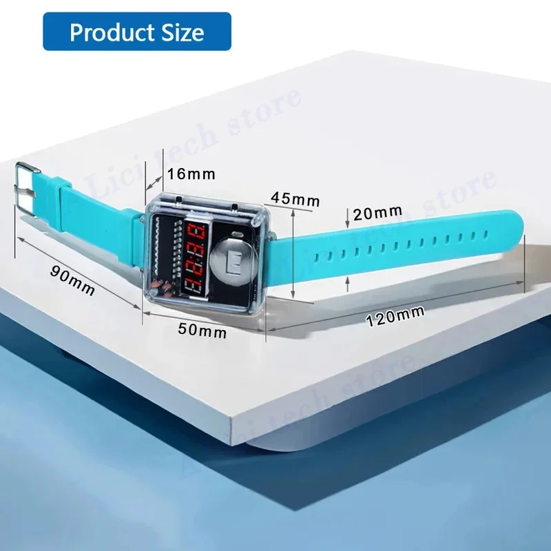 DIY Electronic Clock Kit, LED Digital Tube Display, Silicone Bracelet, Beginner Soldering Project