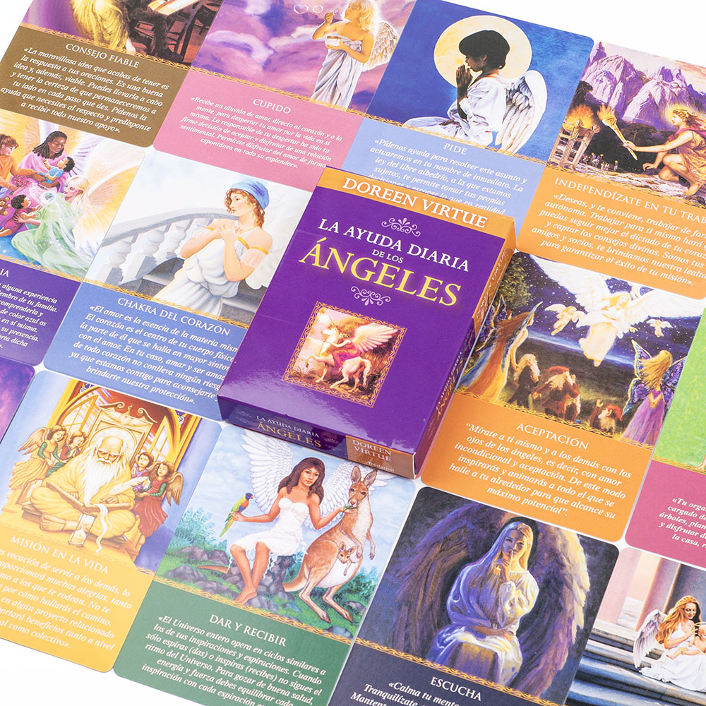 คําแนะนํารายวันจากเทวดาของคุณ Oracle 44 การ์ดสํารับ 10.4*7.4 ซม.สเปนรุ่น Fate Divination TAROT BOARD เล่นเกม