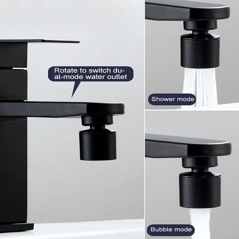 หัวฉีดก๊อกน้ําอ่างล้างหน้าทองเหลืองใหม่ 2 โหมด 360 °   Rotary Splashback Faucet Aerator อ่างล้างจานแรงดันก๊อกน้ํา Aerator Bubbler