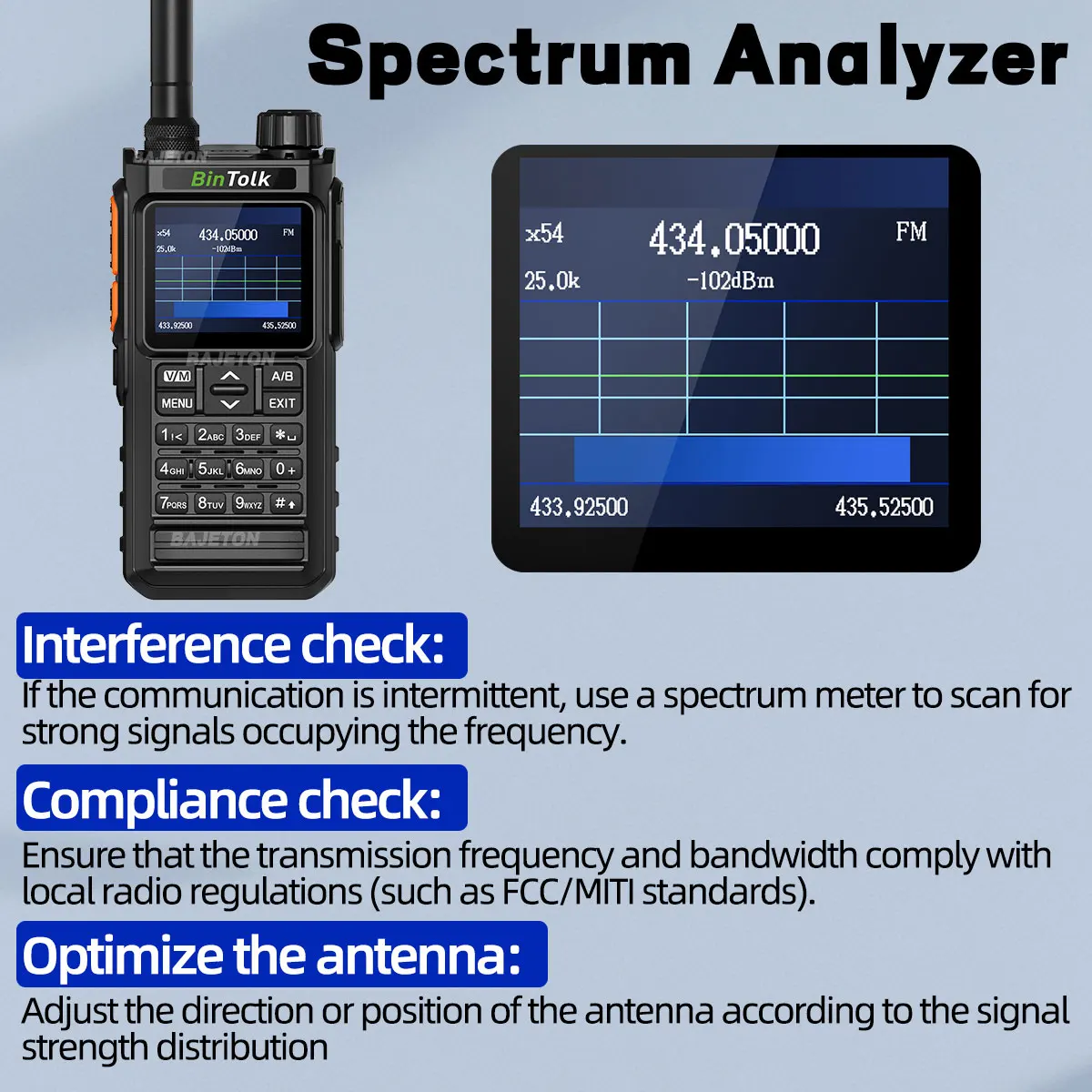 BinTolk BT7700 Walkie Talkie Multi Band Wireless Bluetooth Phone Programming Noise Reduction AM FM Ham Radio For Camping BT8200