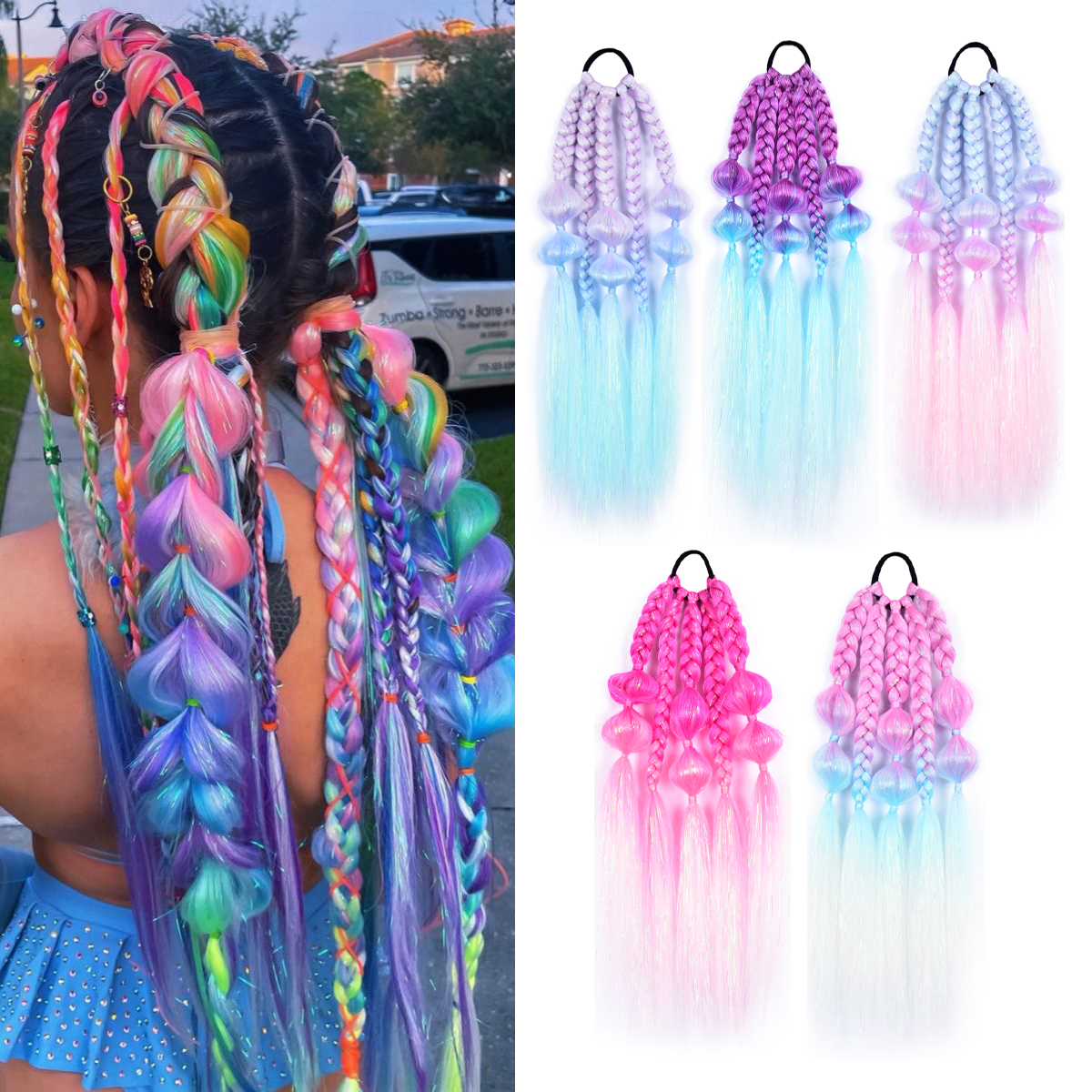 Nuevos colores burbujas Jumbo trenza sintética Kanekalon pelo oropel alambre extensión Twist trenza a granel al por mayor