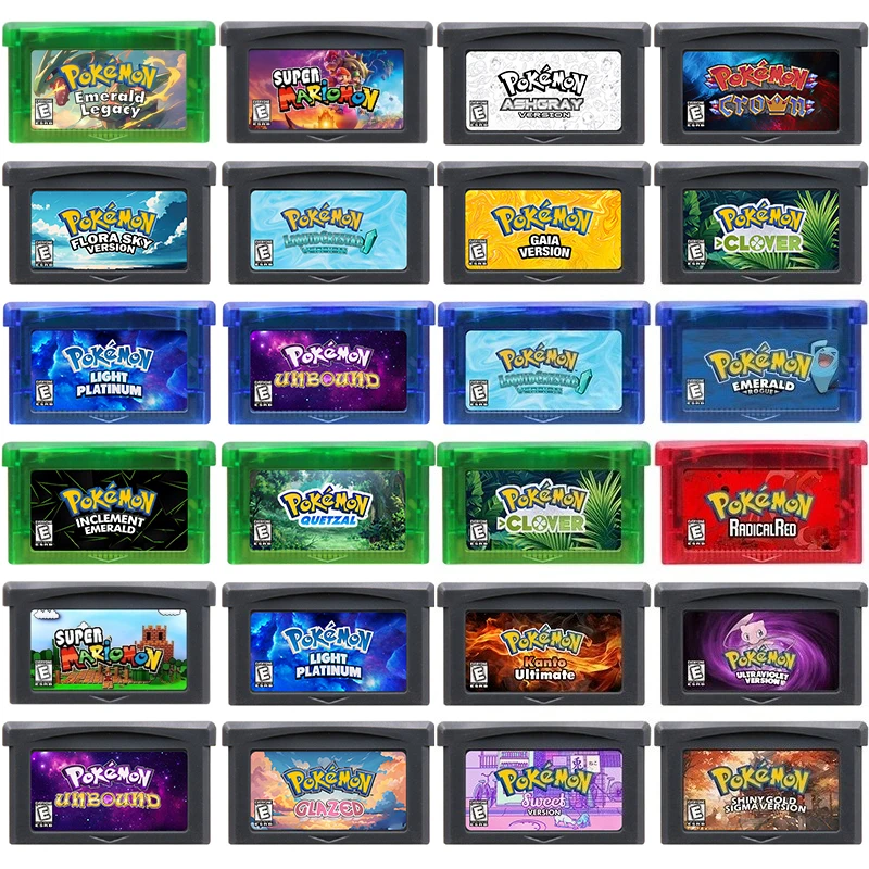 Игровой картридж GBA, 32-битная карта для игровой консоли, серия Pokemon, Корона клевера, распакованный Quetzal, глазурованный Gaia Emerald Legacy