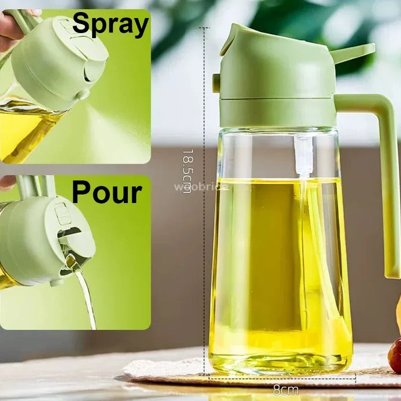 Oil Spray Plastic Household Kitchen Oil Spray Bottle Nebulizing Mist Filling Cooking Dual Use BBQ Camping Large Capacity