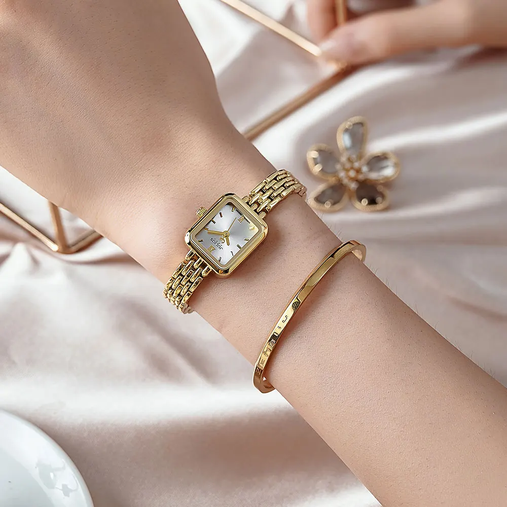 Julius-Reloj de acero inoxidable para mujer, pulsera de lujo con esfera de doble capa, a la moda, regalo, JA-771