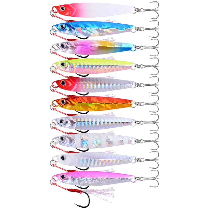 3/5/8pcs Metal Jig Fishing lure Set 7g 10g 14g 21g 28g 40g Sea Shore Casting Jigging lures Jigs Spoon Saltwater Artificial Bait