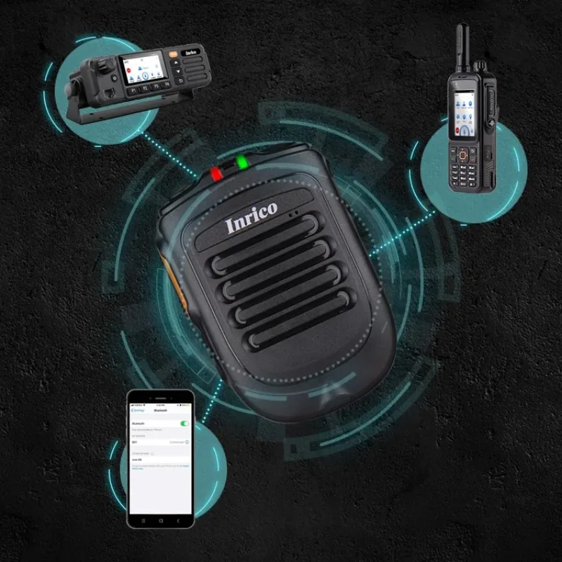 Inrico microfone ptt sem fio b01 b02 versão ios botão ptt sem fio zello microfone zello ptt botão alto-falante para ios/android telefone