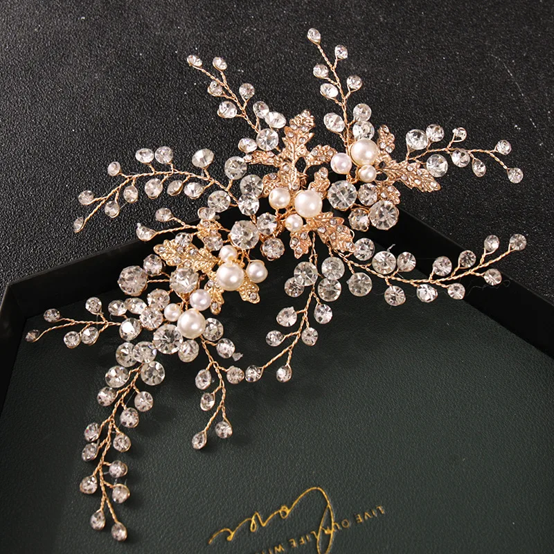 Hechos a mano nuevos, tocado de cristal con diamantes de imitación, enredadera para el cabello, alambre de cobre, accesorios para el cabello de novia, diademas